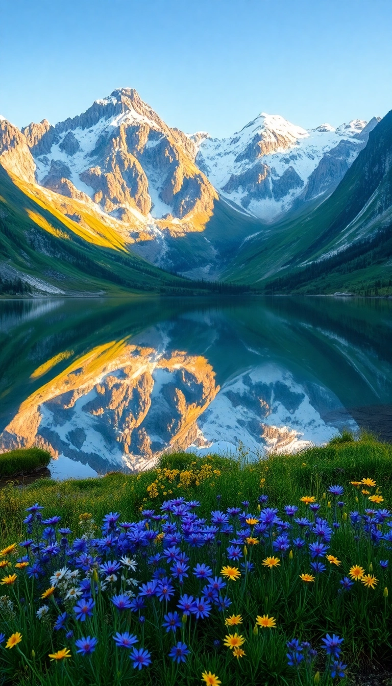 HD iPhone Spring Mountain Reflection Appealing Background